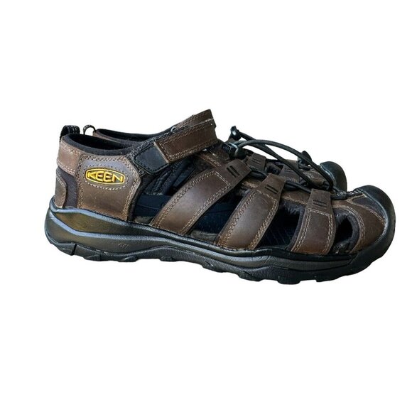 KEEN Whisper Sandals Leather Men's Youth Dark Brown Size 5 Outdoor Hiking - Picture 2 of 10